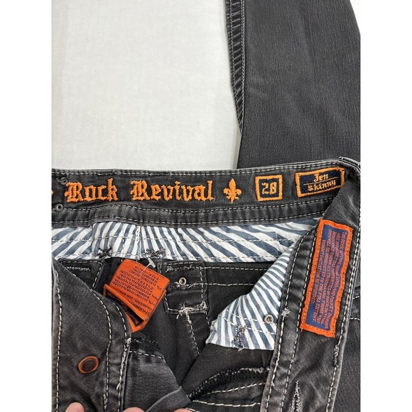 Rock Revival Jen Skinny Black Jeans Women’s Size 28 - Picture 5 of 9